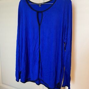 Blue Top Trimmed in Black